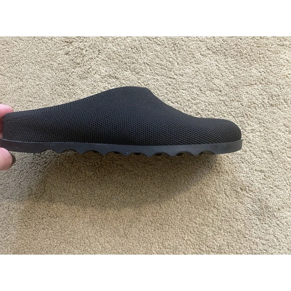 iiimmu Women's Black Knit Clogs  Minimalist  Slip-on Comfort Mules Size 7.5